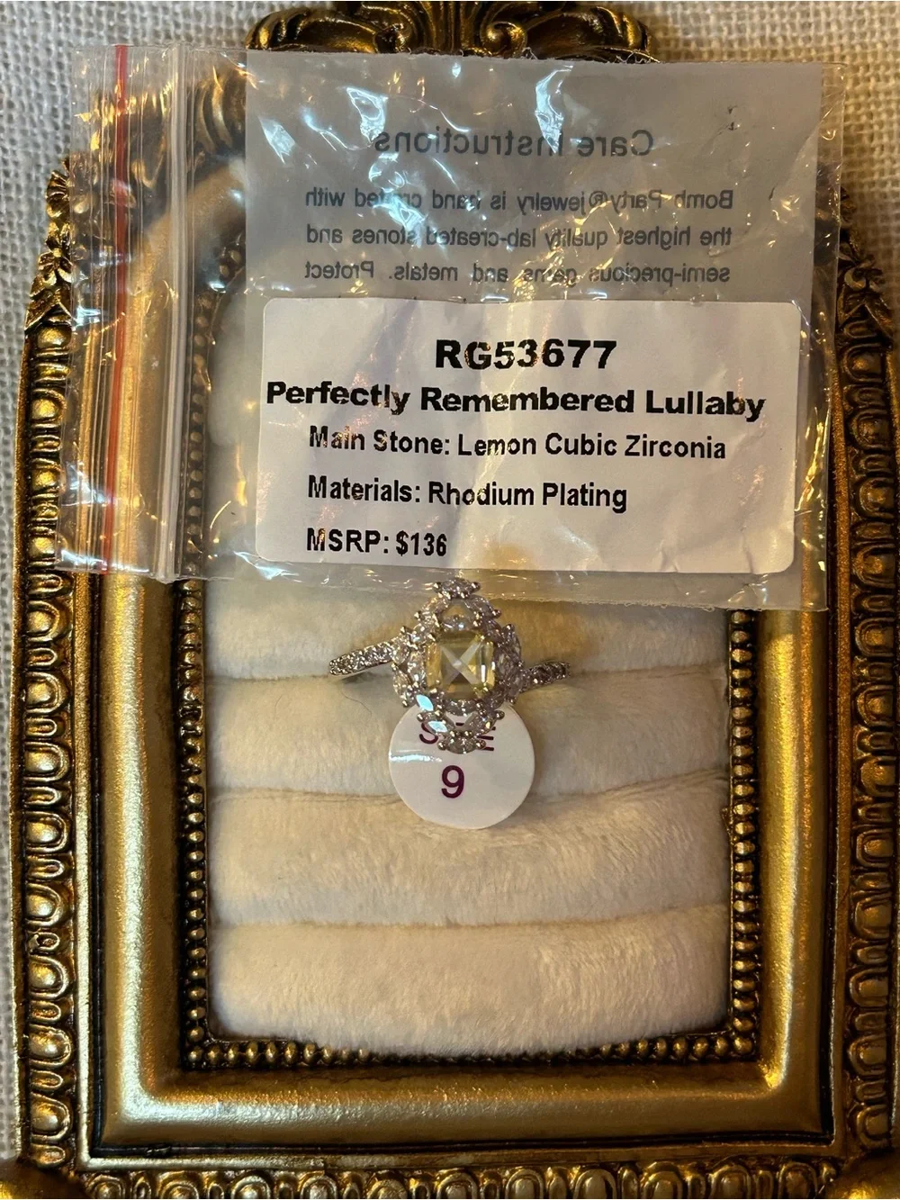 Bomb Party | Rhodium | Lemon CZ | Ring Size 9